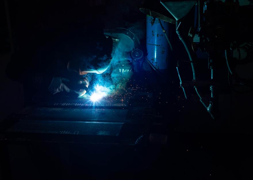 Welder at work.