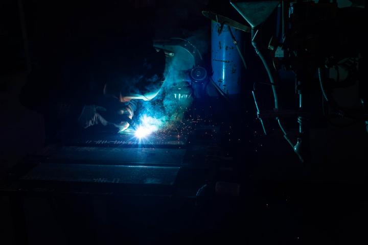 Welder at work.